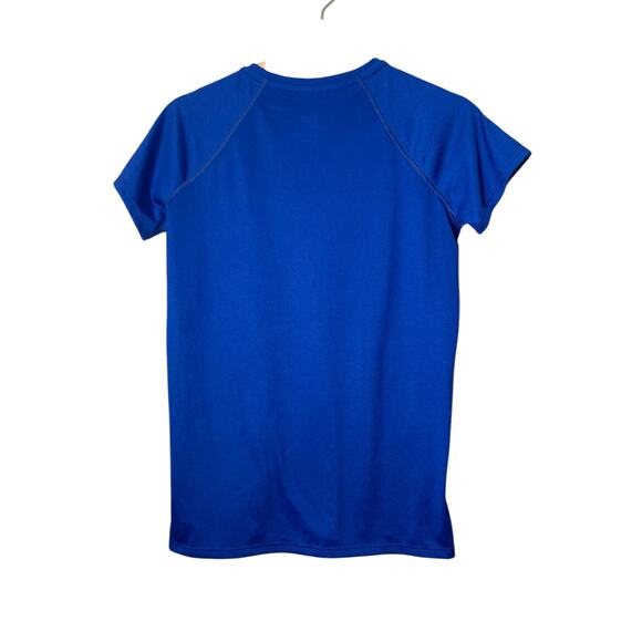 adidas Womens Short Sleeve Shirt Royal Blue Size Small Climalite V-neck Workout - Picture 2 of 5